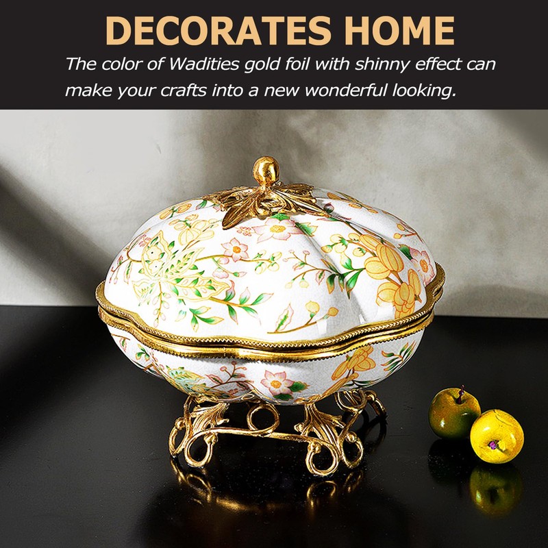 Wadities Imitation Gold Leaf Sheets - 100 Gold Foil Sheets