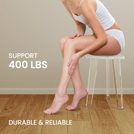 GOIOOIA Acrylic Corner Shower Stool for Shaving Legs 11.65" D X 11.94" W X 16.34" H, Heavy Duty Shower Foot Rest, for Inside Shower, Waterproof Non-Slip