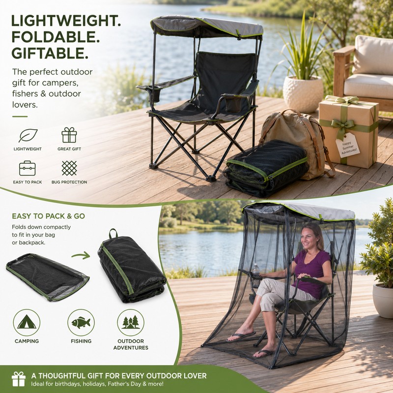 Mosquito Net for Canopy Chairs – Foldable Polyester Mesh Cover