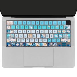 WSLUCKO Keyboard Cover Skin for 2021-2024 MacBook Pro 14/16 (A2442 A2485 A3112 A3401 A3403 A2992 A2779 A2780 A2991 A2918 M1/M2/M3 M4) & MacBook Air 13.6''/15'' (A2681 A3113 A2941 A3114), Peony