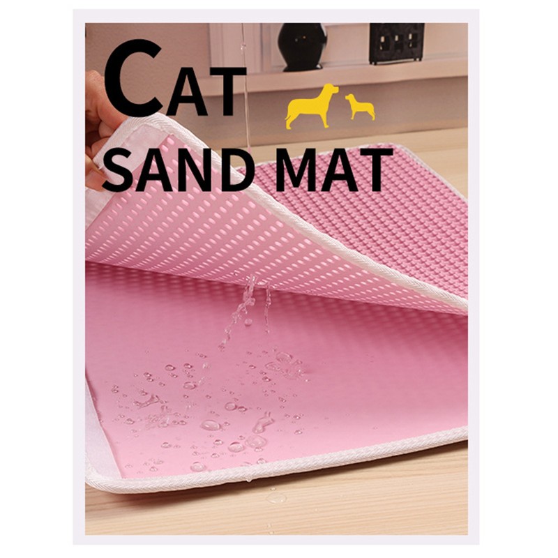 Cat Litter Mat Double Layer Waterproof Slip Resistant Easy Clean