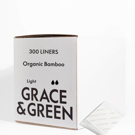 Grace & Green - Liners - Bulk Pack of 300 - Ultra Thin - Super Soft - Ideal for Light Flow - Organic Bamboo - Spotting - Everyday Protection - Biodegradable Packaging - B Corp Certified