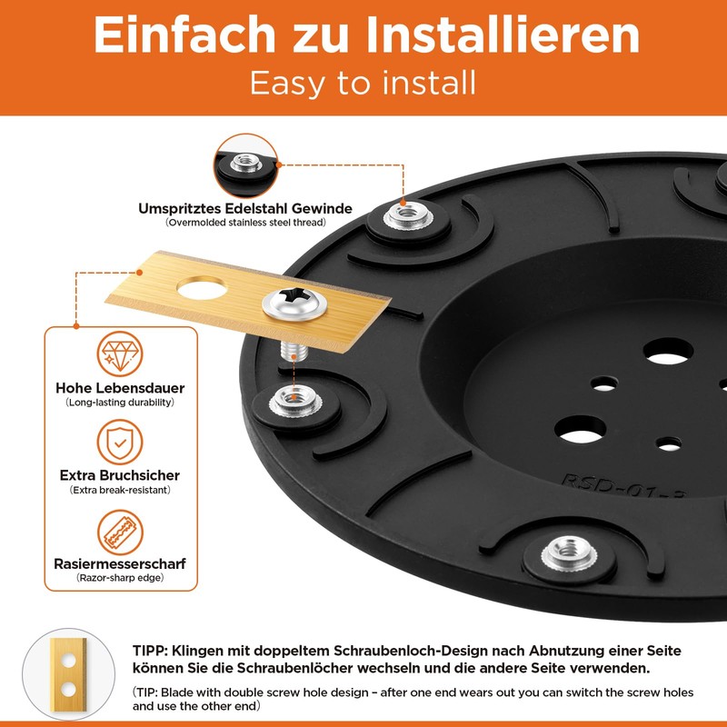alasemo Blade Plate for Worx Lawnmower Landroid Accessories with 12