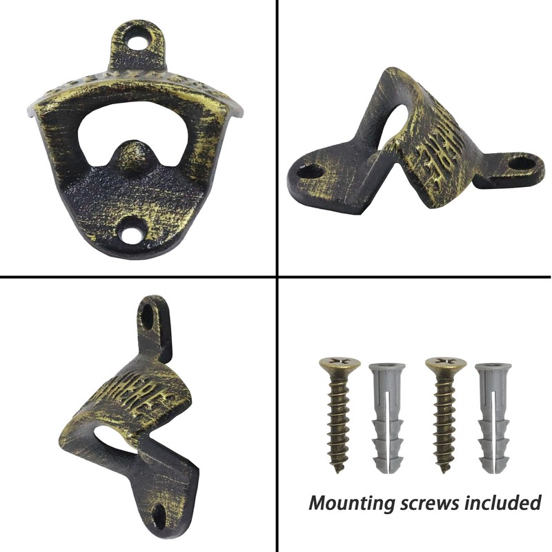 Luwanburg 15 PCS Vintage Wall Mounted Bottle Opener Bulk Cast