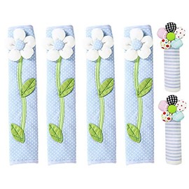 LSJDEER 6 Pack Refrigerator Door Handle Covers Kitchen Appliance Protective Gloves Anti-Slip Cloth Protector for Dishwasher Microwave Oven (Blue)