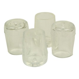 Tsuchino Clear Leg Cap for Pipes, 0.6 inches (15 mm), Pack of 4