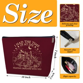 Music Lovers Gifts Makeup Bag, Song Lyrics Inspired Cosmetic Bag for Purse, Birthday Gifts for Women Song Lovers Sister BFF Friends, Girl Stuff, I Had The Time of My Life Fighting Dragons With You