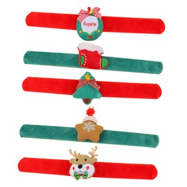 Totority 10 Pcs Pat-bracelet Christmas Slap Bands Christmas Wristband Bangles Toy for Xmas Snap Wristbands Childrens Toys Bracelets Holiday Slap Toys Slap Bands Cloth