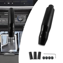 Jewkot 1 PC Automatic Car Shift Knob, Waterproof Durable Metal Vehicle Shifter Lever Handle with Push Button, Universal Automotive Transmission Accessories for Truck SUV Car (Black)