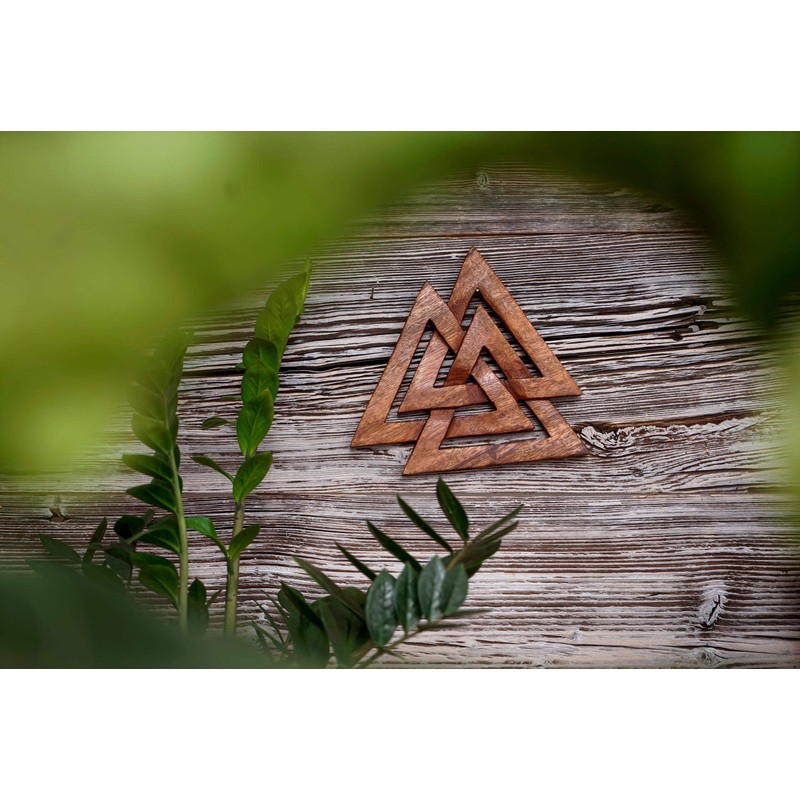 Windalf Valknut Handmade Wall Decoration 24 cm Viking Wotans Knot