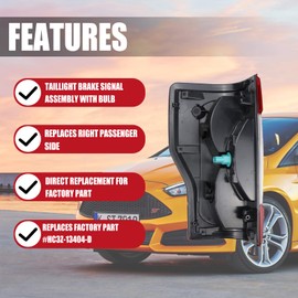 FEXON Right Passenger Side Rear Tail Light Assembly Compatible With 2017-2019 Ford F-250 F-350 Super Duty Tail Light Rear Brake Lamps Replacement Taillights HC3Z-13404-D