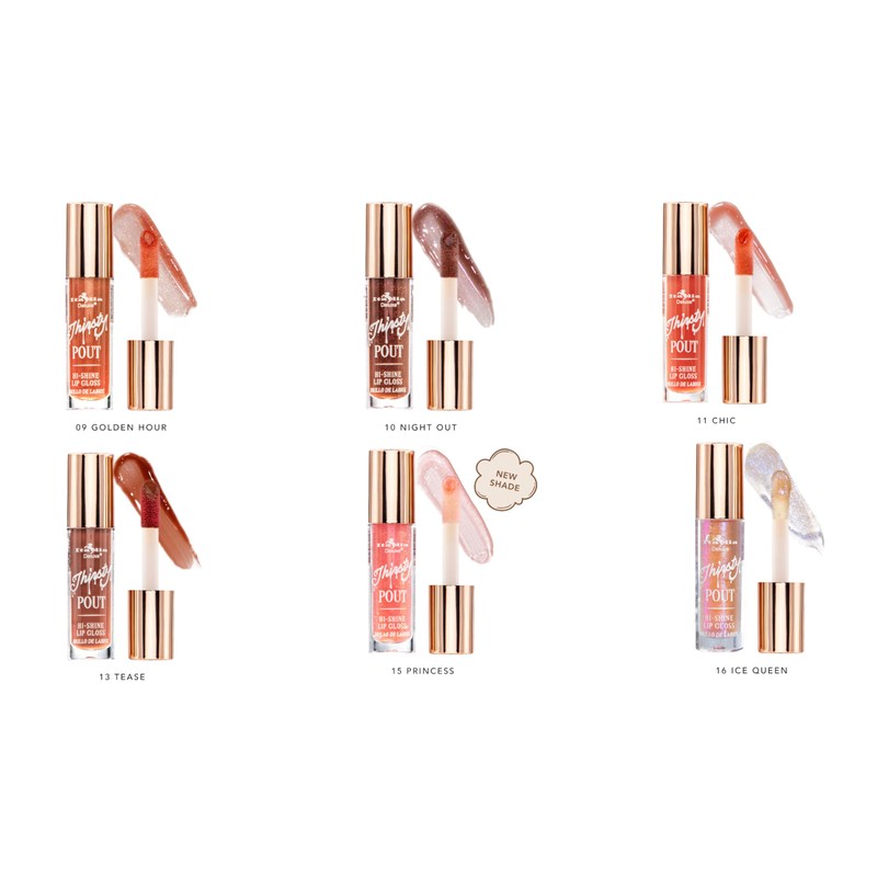 Set 12 Gloss Thirsty Pout Italia Deluxe + 12 Delineador