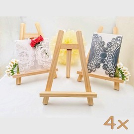 JZK 4 x Table top Small Wood Display Easel Stand for A3 A4 A5 A6 Chalkboard Wedding Sign Poster Birthday Party Photo memo Picture Painting Paper Holder