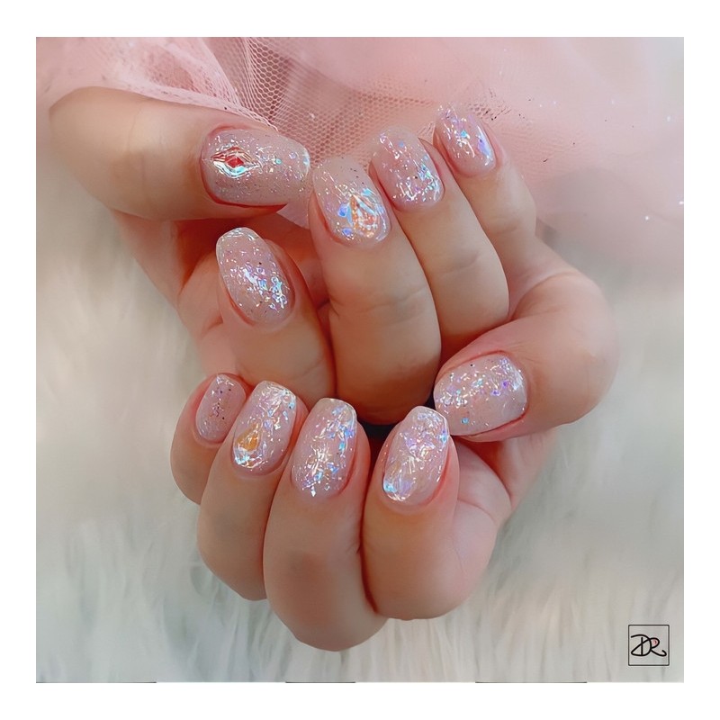 [Handmade Nail Tips] Glitter Glass Nails / [수제네일팁] 글리터 유리알네일
