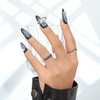 Sethaxy Mine-Based Nail Tip, Long Almond, Gradient, Press-On Nail, Pearl,