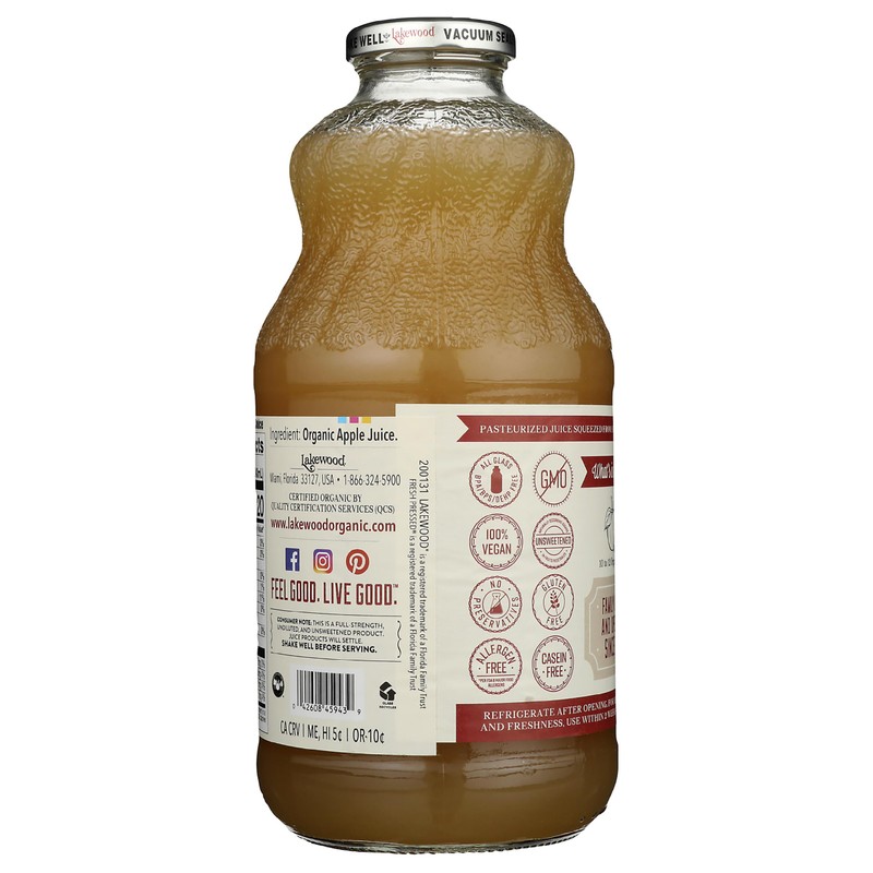 Lakewood, Organic Pure Apple Juice, 32 oz