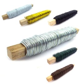 Sepkina Flower Wire Floristry Wire Binding Wire Wrap Wire Craft Wire Metal Wire 50 Metres Silver (Silver)