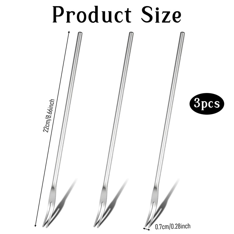 TIESOME 3 PCS Stainless Steel Forks for Pickle, Appetiser Forks