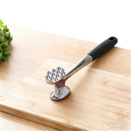 Meat tenderizer Dual-Sided Meat Tenderiser Hammer, Zinc Alloy and Stainless Steel, Ergonomic Rubber Handle, Dishwasher Safe, Round/Square Meat Hammer，for Steak and Poultry (Round Meat Hammer)