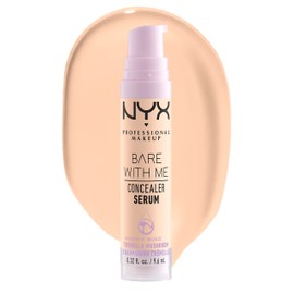 NYX Professional Makeup Concealer Serum, Skincare for Face and Body, Combats Dark Circles, Acne, Redness and Irritation, 24 Hours of Hydration, With Cica, Tremella Mushroom and Green Tea, Bare With Me, 9.6 ml, Shade: Caramel
