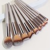 10-Piece Champagne Gold Makeup Brush Set with Soft Bristles for