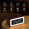 Keweiwo Wooden Bluetooth Speaker Alarm Clock with Wireless Charging, 0-100%