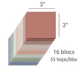 Paquete de 16 notas adhesivas de 3 x 3 pulgadas, almohadillas autoadhesivas de colores vintage, reciclables, fáciles de pegar para el hogar, oficina, 