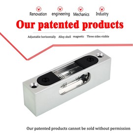 Metal high-Precision Adjustable Level, Small Level bar Level, Level Bubble, Square Level Bubble, Magnetic Properties (White（Noctilucent）)