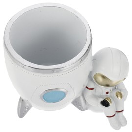 STOBOK Astronaut Rocket-design Pen Holder Premium Resin Craft Desk Organizer for Home Office Decor Chic Storage for Stationery Makeup Tools and More