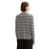 TOM TAILOR Women's Long-Sleeved T-Shirt, 36648 - Black White Irregular