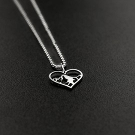 Dustill Necklaces for Women - Heart Mountains | Heart Geometric | Heart World | for Hikers and Nature Lovers Gold and Silver, Stainless Steel