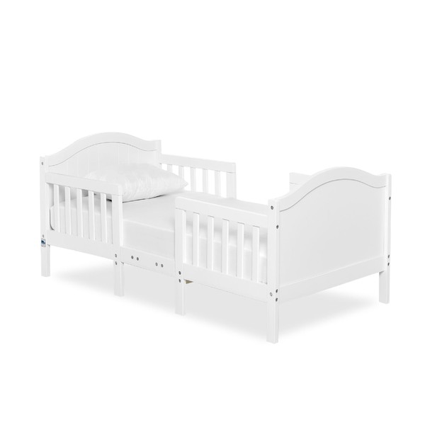 Dream On Me Portland 3 In 1 Convertible Toddler Bed in White, Greenguard Gold Certified, JPMA Certified, Low To Floor Design, Non-Toxic Finish, Pinewood