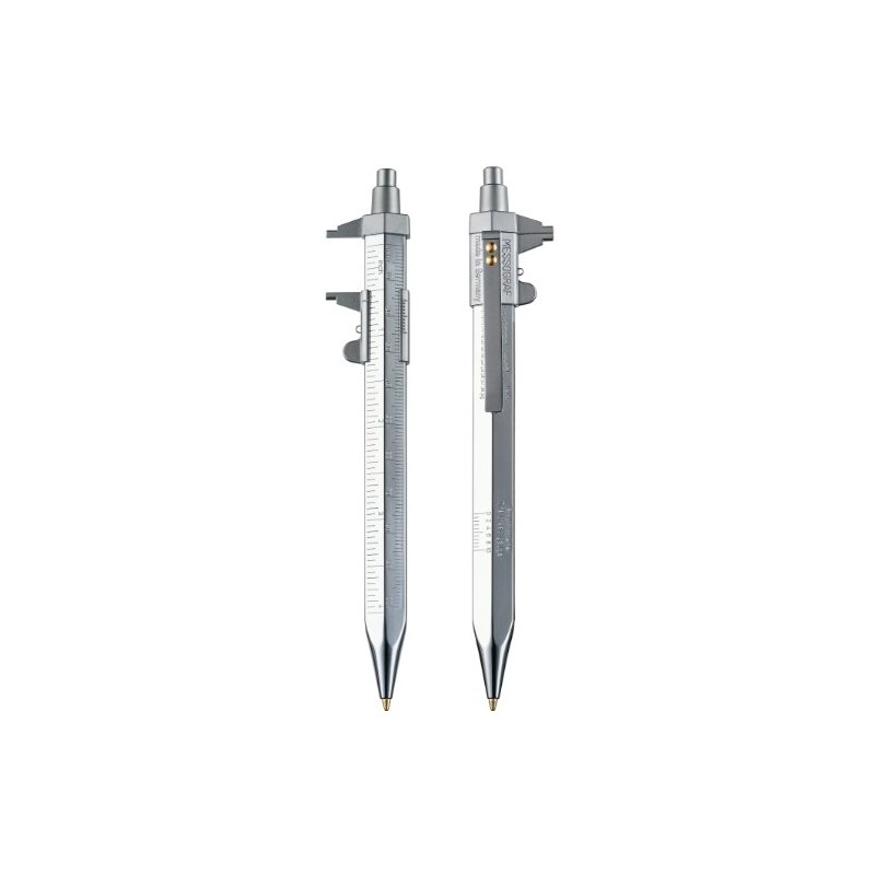 Cleo Messograph Retractable Ballpoint Pen, Blue Refill and Caliper Chrome-Plated