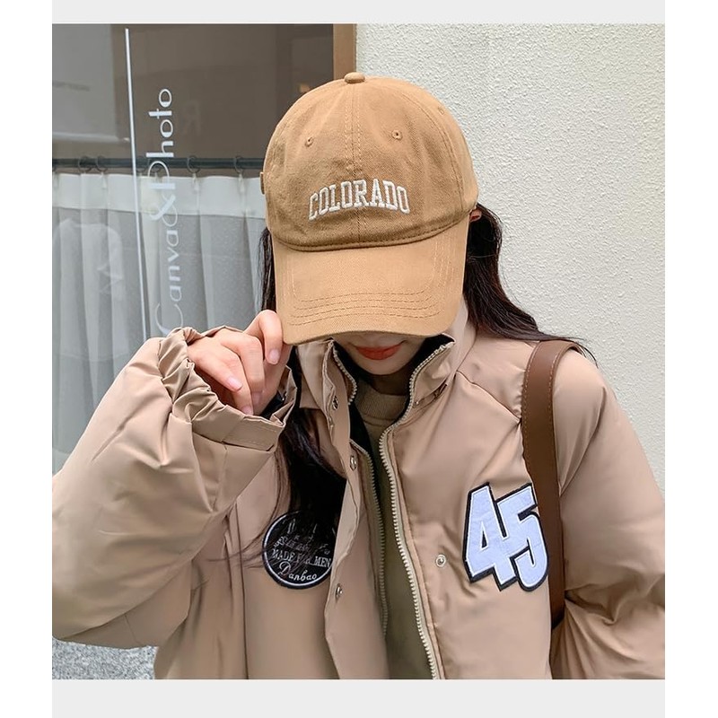 COTIDI Colorado Men's 100% Cotton Baseball Cap Adjustable Hat, camel