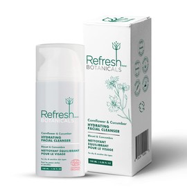 Refresh Botanicals Hydrating Facial Cleanser | Daily pH balancing Face Wash with Cucumber & Cornflower | For Dry & Sensitive Skin | Organic & Natural | Paraben & Sulphate free