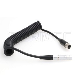 SZRMCC 0B 2 Pin Male to Mini XLR 4 Pin Female Coiled Power Cable for ARRI Alexa Camera 12V to TVLogic Monitor (Straight 2Pin Coiled Cable)