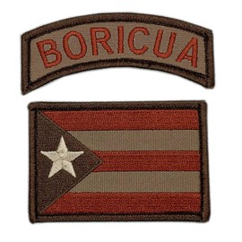 Puerto Rico State Flag Boricua Patch [2PC Bundle - Hook Fastener Backing - PR1,T1]