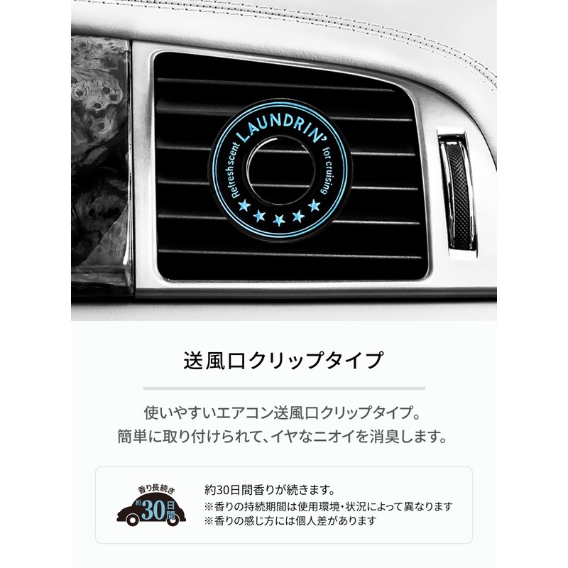 Laundry Rin Car Air Freshener [Clip Type] Deodorizing Blue 66