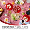 Disposable Red Plastic Plates for All Occasions, Pack of 120-9-Inch
