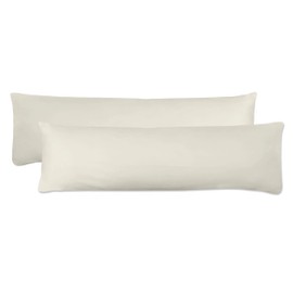 Fresh Ideas Microfiber Body Pillow Cover, 20 inches by 54 inches, Ivory, 2-Pack