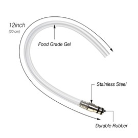2 Pcs Growler Filler, 12'' Stainless Growler Filler Tube For Faucet Hose Growler Fitting Beer Jug Filler, 1/2'' O.D & 5/16'' I.D Hose Bottle Filler for Beer Keg Tap Beer Faucet Beer Outlet