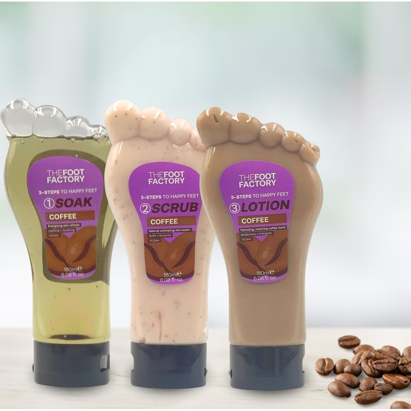 The Foot Factory Soak Scrub Lotion Coffee Set (One Size,