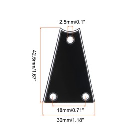 PATIKIL Guitar Rod Cover Plate 3 Ply 3 Holes Black for Electric Guitar Bass Accessory 2pcs