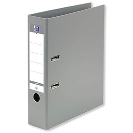 OXFORD Smart Pro+ A4XL Lever Arch File Spine 80 mm 2 Rings Covered Polypropylene Cover Grey, 28.2 x 32 x 8 cm