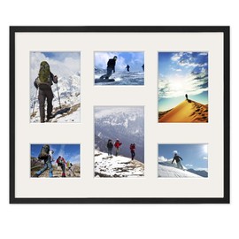 PHOTOLINI 5 x Passepartout 40 x 50 cm Exterior Cream/White for 6 Pictures 3 x 9 x 13, 3 x 13 x 18, Ageing Resistant and Acid-free 1.5 mm Bevel Cut - Mount Frame with Multiple Cut-Out