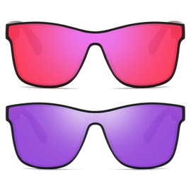 DUBERY Fashion Polarized Sunglasses for Women Men 100% UV Protection Trendy Siamese Lens Shades D8030 2Pack