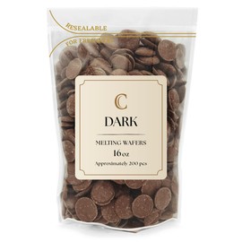 KIDU Chocolate Melting Wafers 16 Ounces Bulk Perfect For Dipping, Deserts, Baking And More - 1 Pound (Dark New)