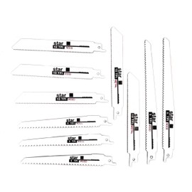 10 Pcs 6" 8" Reciprocating Saw Blade Set Wood Metal Sheet Pipe Blades Kit High-C Power Tool 6TPI 10TPI 18TPI 6" 8" Wood Metal