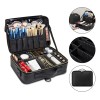 Maletín Maquillaje Cosmetiquera Con Divisor Ajustable Viaje Color Negro