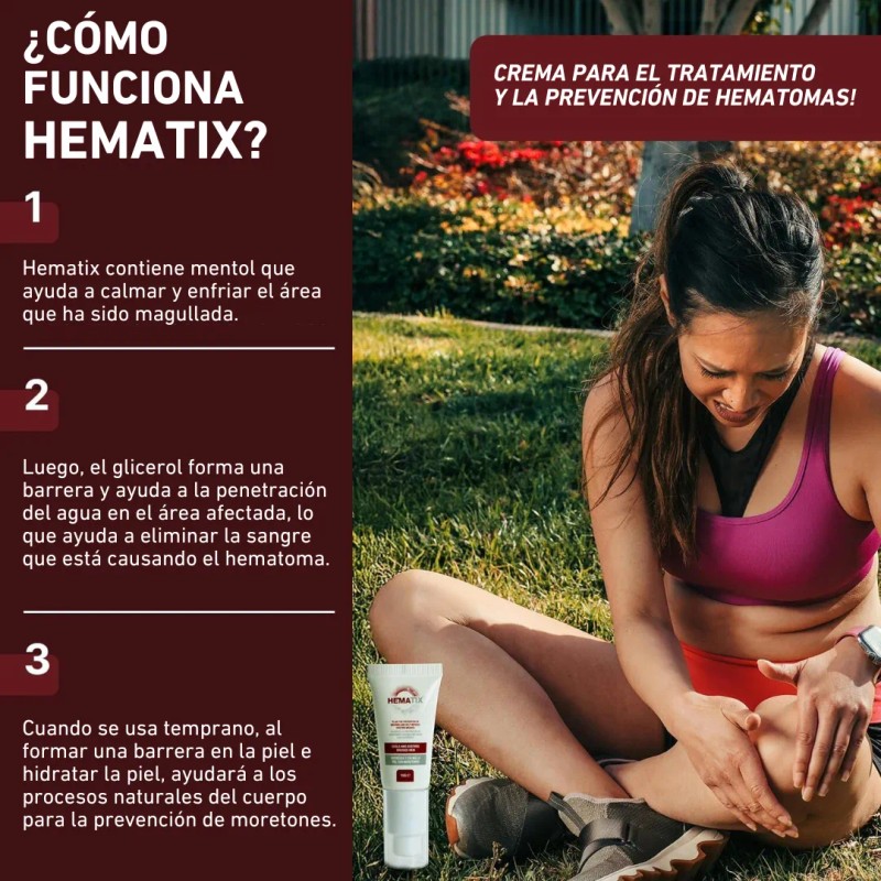 Crema En Gel Hematix, Reparación Intensiva Para Moretones, En Tubo